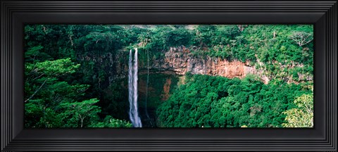 Framed Waterfall, Chamarel Waterfall, Chamarel, Mauritius Island, Mauritius (horizontal) Print