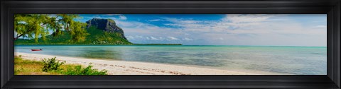 Framed Clouds over the Indian Ocean, Le Morne Mountain, Benitiers island, Mauritius Island, Mauritius Print