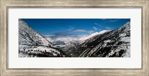 Framed Snowcapped mountains and Forests, Switzerland Print