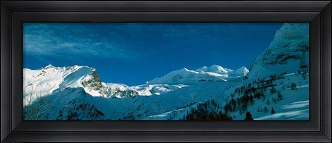 Framed Snowcapped mountain range, Simplon Pass, Valais Canton, Switzerland Print