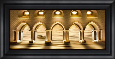 Framed Water flowing through viaduct Print