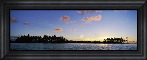 Framed Motus at Sunset, Bora Bora, Society Islands, French Polynesia Print