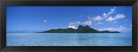 Framed Bora Bora from Motu Iti, Society Islands, French Polynesia Print