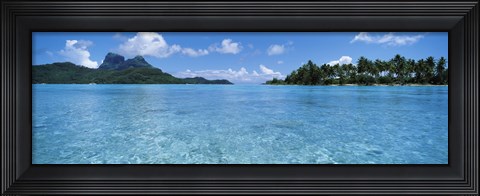 Framed Motu and lagoon, Bora Bora, Society Islands, French Polynesia Print