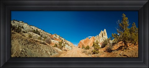 Framed Cottonwood Canyon Road passing through Grand Staircase-Escalante National Monument, Utah, USA Print