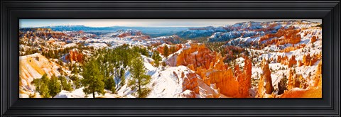 Framed High angle view of rock formations, Boat Mesa, Bryce Canyon National Park, Utah, USA Print