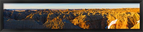 Framed High angle view of White River Overlook with rock formations, Badlands National Park, South Dakota, USA Print