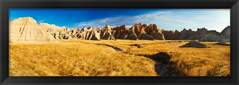 Framed Rock formations on a landscape, Prairie Wind Overlook, Badlands National Park, South Dakota, USA Print