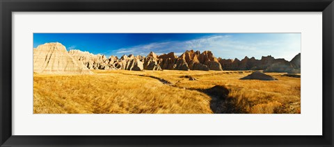 Framed Rock formations on a landscape, Prairie Wind Overlook, Badlands National Park, South Dakota, USA Print