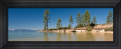 Framed Sand Harbor at morning, Lake Tahoe, Nevada, USA Print