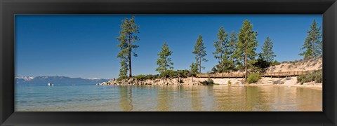 Framed Sand Harbor at morning, Lake Tahoe, Nevada, USA Print