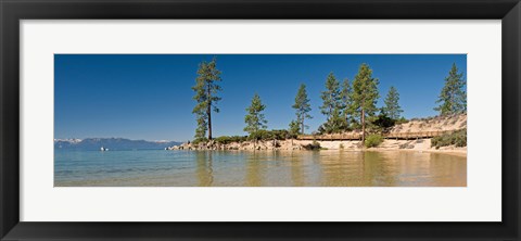 Framed Sand Harbor at morning, Lake Tahoe, Nevada, USA Print