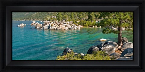 Framed Boulders at Sand Harbor, Lake Tahoe, Nevada, USA Print
