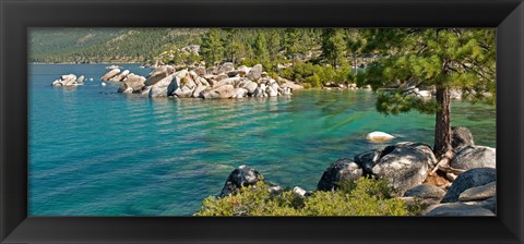 Framed Boulders at Sand Harbor, Lake Tahoe, Nevada, USA Print