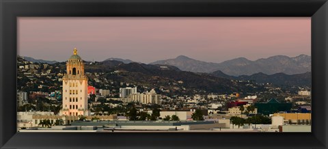 Framed Beverly Hills City Hall, Beverly Hills, West Hollywood, Hollywood Hills, California Print