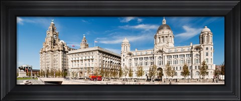 Framed Buildings at the waterfront, Royal Liver Building, Port Of Liverpool Building, Liverpool, Merseyside, England Print