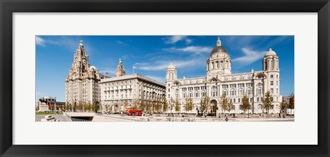 Framed Buildings at the waterfront, Royal Liver Building, Port Of Liverpool Building, Liverpool, Merseyside, England Print