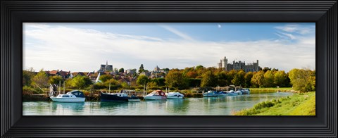 Framed Boats at River Arun, Arundel, West Sussex, England Print