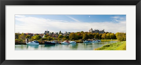 Framed Boats at River Arun, Arundel, West Sussex, England Print