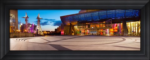 Framed Lowry complex at dusk, Salford Quays, Greater Manchester, England Print