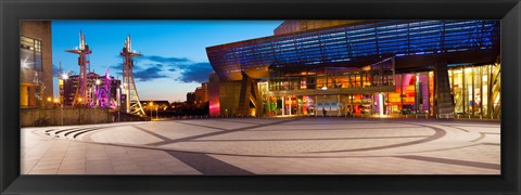 Framed Lowry complex at dusk, Salford Quays, Greater Manchester, England Print