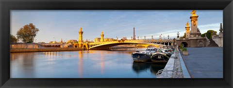 Framed Bridge across the river, Pont Alexandre III, Seine River, Paris, Ile-De-France, France Print