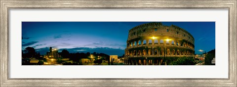 Framed Amphitheater at dusk, Coliseum, Rome, Lazio, Italy Print