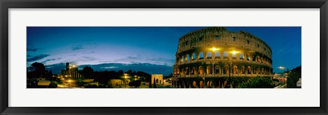 Framed Amphitheater at dusk, Coliseum, Rome, Lazio, Italy Print