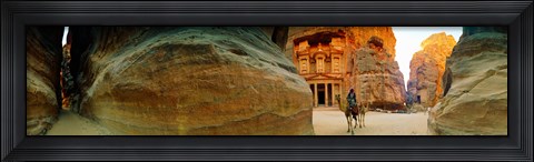 Framed Narrow passageway at Al Khazneh, Petra, Jordan Print