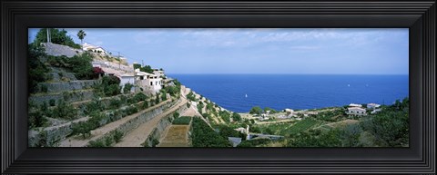 Framed Small coastal village, Deia, Majorca, Balearic Islands, Spain Print