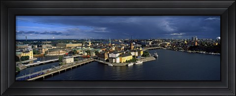 Framed High angle view of a city at waterfront, Gamla Stan, Stockholm, Sweden Print
