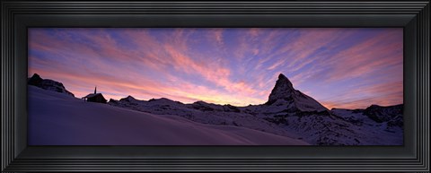 Framed Mt Matterhorn at sunset, Riffelberg, Zermatt, Valais Canton, Switzerland Print