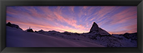 Framed Mt Matterhorn at sunset, Riffelberg, Zermatt, Valais Canton, Switzerland Print