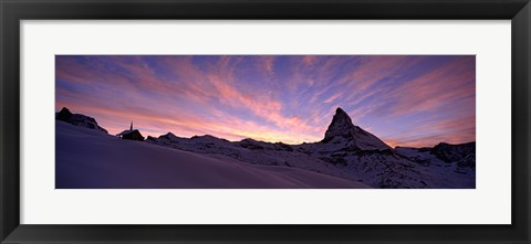 Framed Mt Matterhorn at sunset, Riffelberg, Zermatt, Valais Canton, Switzerland Print