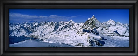 Framed Snow Covered Swiss Alps, Switzerland Print