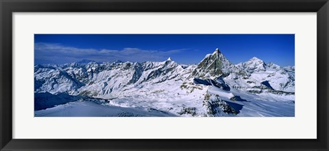 Framed Snow Covered Swiss Alps, Switzerland Print