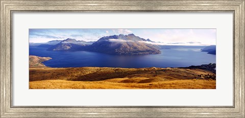 Framed Views of Cecil and Walter Peaks from Deer Park Heights, Lake Wakatipu, South Island, New Zealand Print