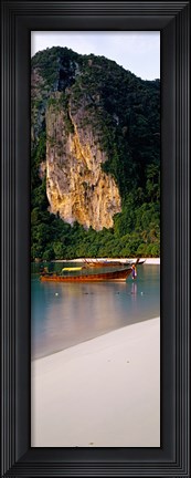 Framed Longtail boat in Ton Sai Bay, Phi Phi Don, Thailand Print