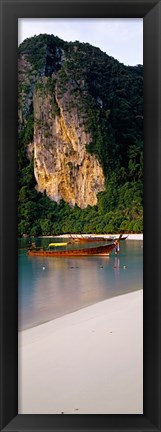 Framed Longtail boat in Ton Sai Bay, Phi Phi Don, Thailand Print