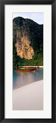 Framed Longtail boat in Ton Sai Bay, Phi Phi Don, Thailand Print