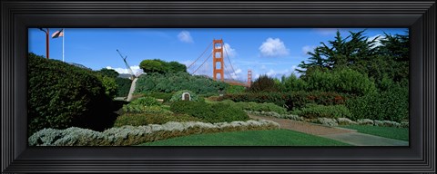 Framed Suspension bridge, Golden Gate Bridge, San Francisco Bay, San Francisco, California, USA Print