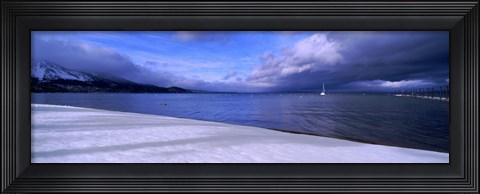 Framed Clouds over a lake, Lake Tahoe, California, USA Print