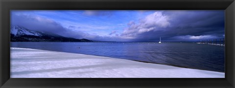 Framed Clouds over a lake, Lake Tahoe, California, USA Print