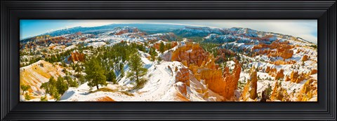 Framed Rock formations in a canyon, Bryce Canyon, Bryce Canyon National Park, Red Rock Country, Utah, USA Print