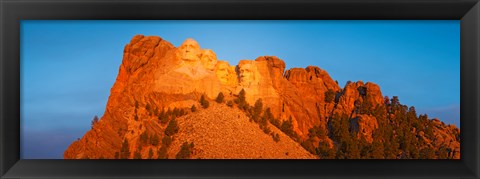 Framed Low angle view of a monument, Mt Rushmore, South Dakota Print