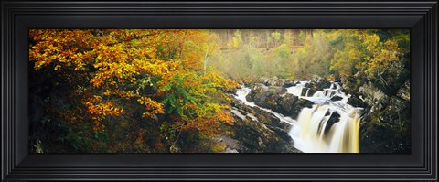 Framed Waterfall in autumn, Rogie Falls, Black Water, Garve, Ross-Shire, Scotland Print