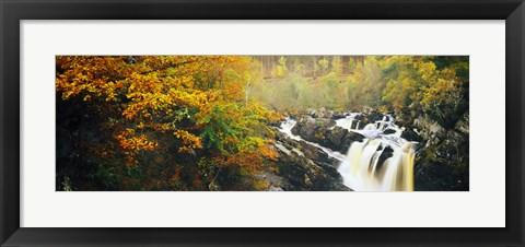 Framed Waterfall in autumn, Rogie Falls, Black Water, Garve, Ross-Shire, Scotland Print