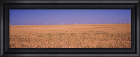 Framed Wind farm at Panhandle area, Texas, USA Print
