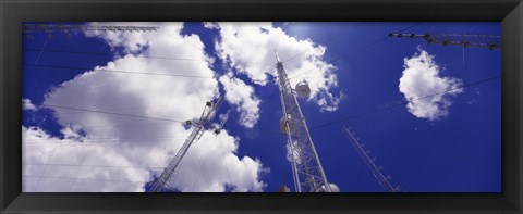 Framed Low angle view of radio antennas, Tucson Mountain Park, Tucson, Arizona, USA Print