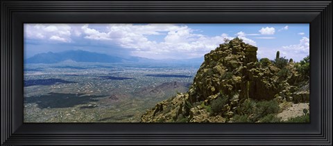 Framed Aerial view of Tucson Mountain Park, Tucson, Arizona Print